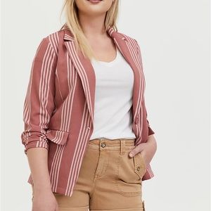 Torrid pink and white striped blazer